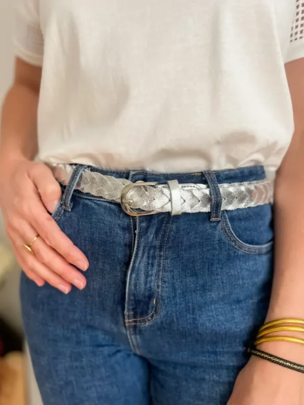 Ceintures*Justine Boutique Lara ceinture tressée argentée