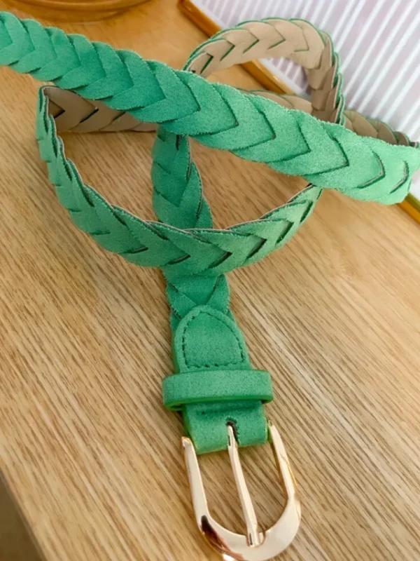 Ceintures*Justine Boutique Lara ceinture tressée verte