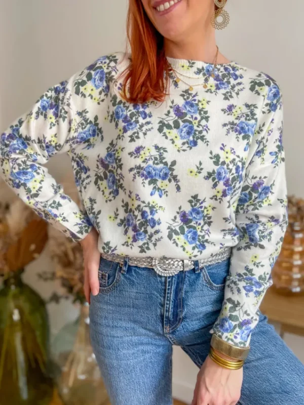 Pulls, Gilets*Justine Boutique Liam pull fleuri
