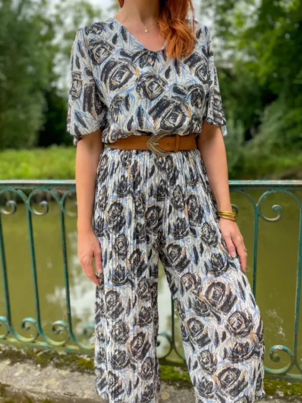 Pantalons, Jeans | Robes, Jupes*Justine Boutique Lisa combipantalon plissée à motifs