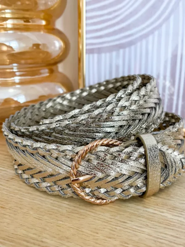 Ceintures*Justine Boutique Lise ceinture tressée dorée