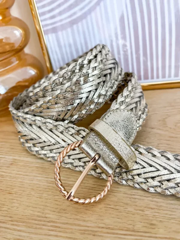 Ceintures*Justine Boutique Lise ceinture tressée dorée