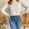 Pulls, Gilets*Justine Boutique Lois pull gris col dentelle