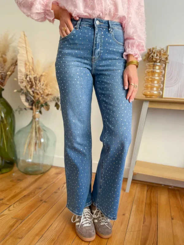 Pantalons, Jeans*Justine Boutique Loni jean flare petits strass