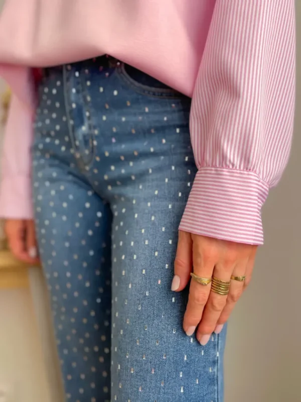 Pantalons, Jeans*Justine Boutique Loni jean flare petits strass