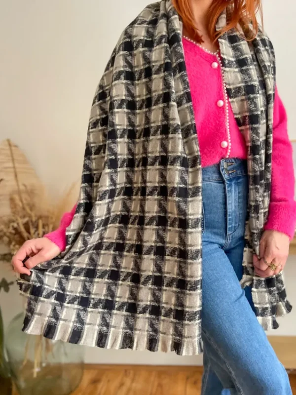 Echarpes, Bandeaux, Mitaines Et Casquettes*Justine Boutique Lou écharpe à carreaux