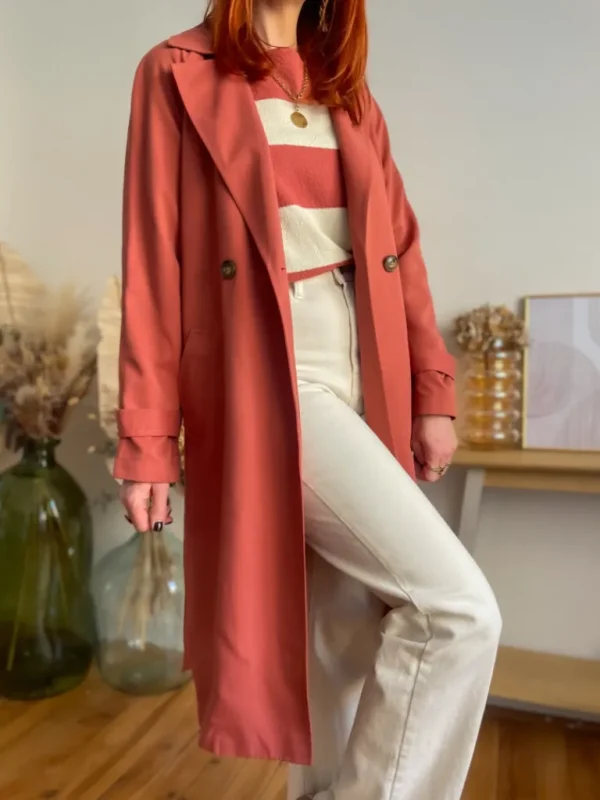 Vestes, Manteaux*Justine Boutique Lou long trench terracotta
