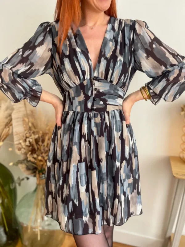 Robes, Jupes*Justine Boutique Louise robe imprimé gris