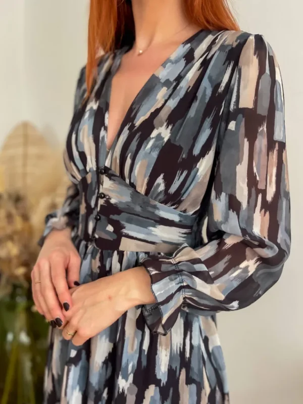 Robes, Jupes*Justine Boutique Louise robe imprimé gris