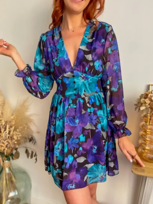Robes, Jupes*Justine Boutique Louise robe imprimé violet