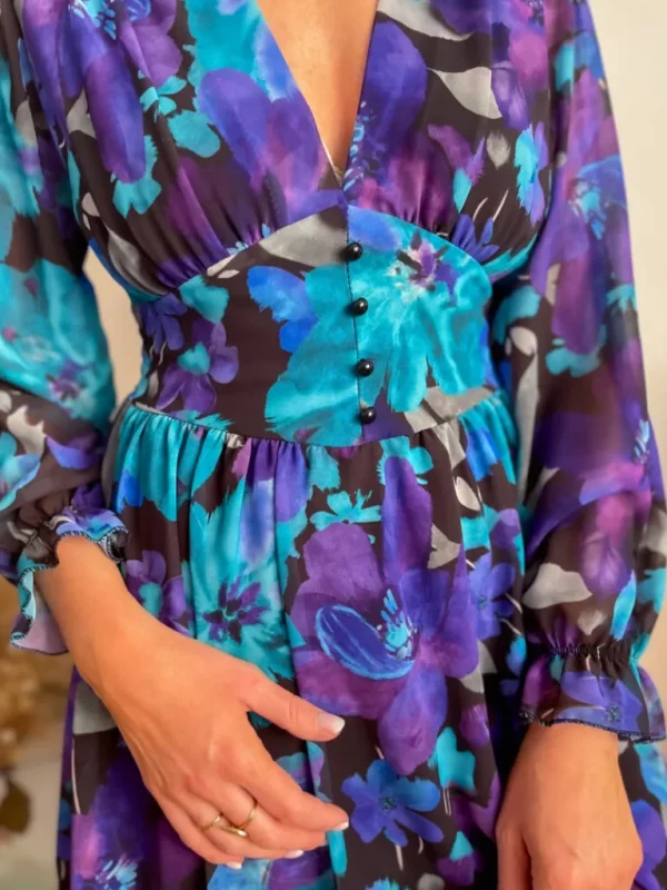 Robes, Jupes*Justine Boutique Louise robe imprimé violet