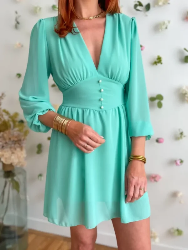 Robes, Jupes*Justine Boutique Louise robe vert d’eau