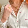 Tops, Blouses*Justine Boutique Love chemise blanche brodée