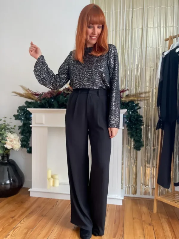 Pantalons, Jeans*Justine Boutique Lys pantalon fluide noir