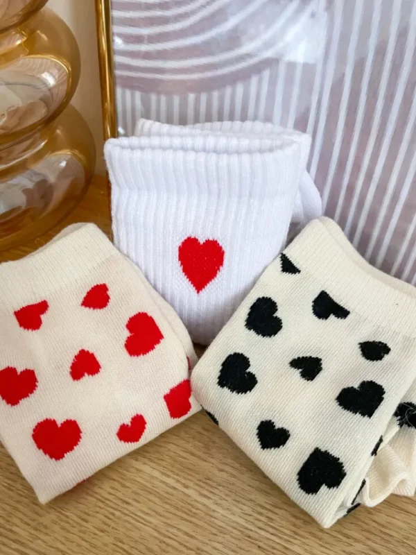 Chaussures, Chaussettes*Justine Boutique Mabel chaussettes coeurs noirs
