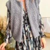 Pulls, Gilets | Vestes, Manteaux*Justine Boutique Malo gilet bouclettes gris