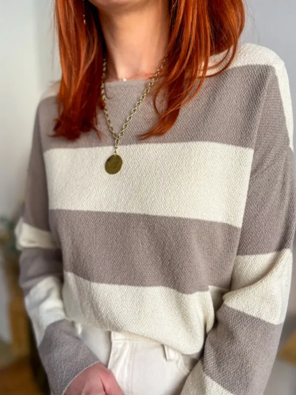 Pulls, Gilets*Justine Boutique Manda pull fin taupe