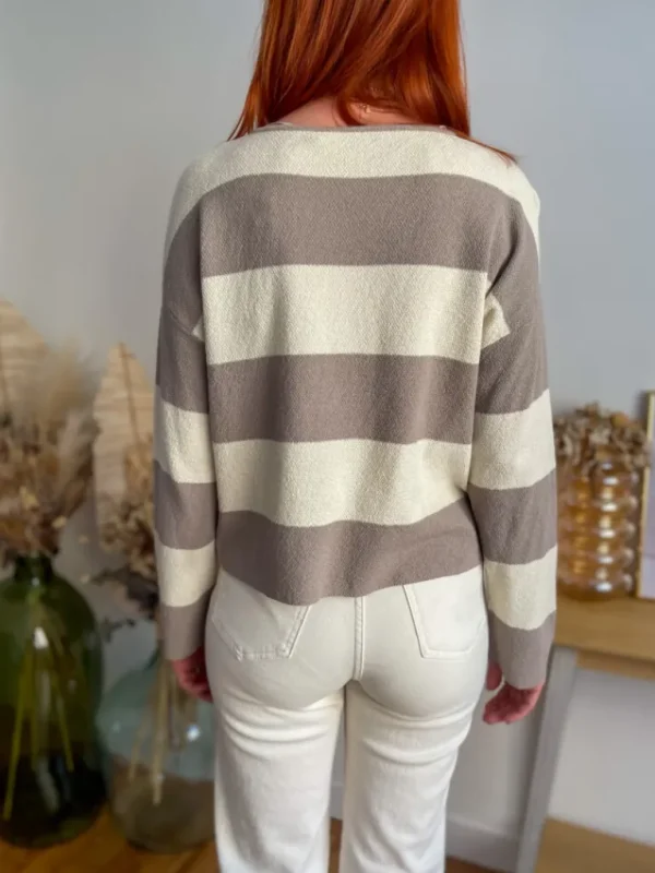Pulls, Gilets*Justine Boutique Manda pull fin taupe