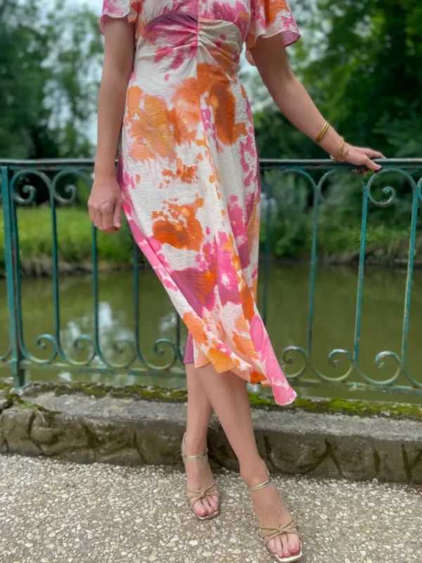 Robes, Jupes*Justine Boutique Manon robe à motif rose et orange