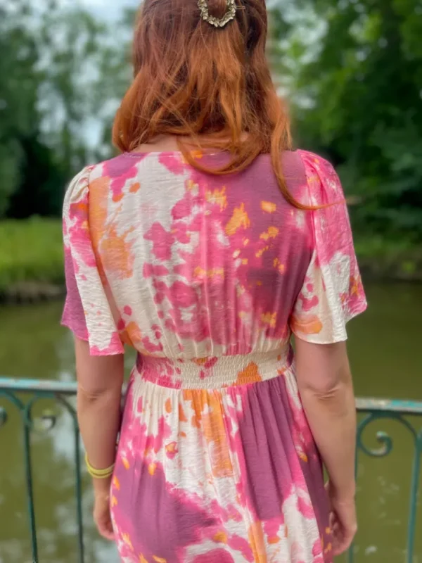 Robes, Jupes*Justine Boutique Manon robe à motif rose et orange
