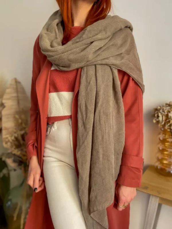 Echarpes, Bandeaux, Mitaines Et Casquettes*Justine Boutique Mao écharpe laine taupe
