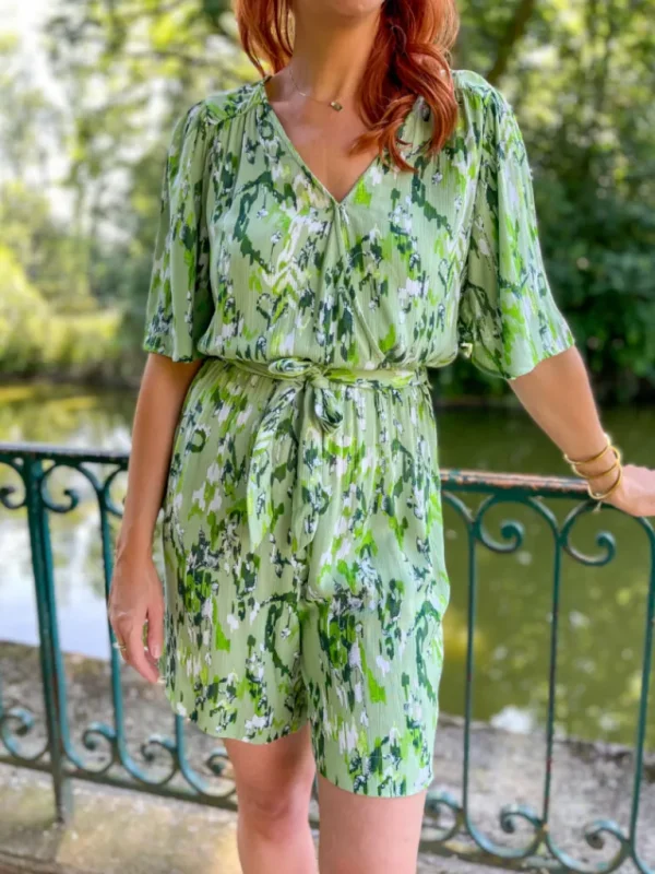 Pantalons, Jeans | Robes, Jupes*Justine Boutique Mara combishort fluide verte