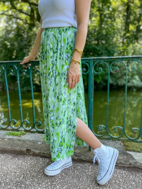 Robes, Jupes*Justine Boutique Mara jupe fluide verte à motifs