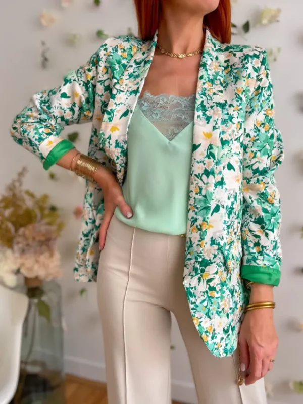 Vestes, Manteaux*Justine Boutique Marcel blazer fleuri vert