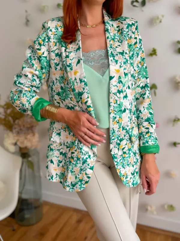 Vestes, Manteaux*Justine Boutique Marcel blazer fleuri vert