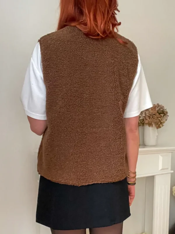 Pulls, Gilets | Vestes, Manteaux*Justine Boutique Marco gilet bouclettes choco