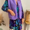 Vestes, Manteaux | Pulls, Gilets*Justine Boutique Marco gilet bouclettes lilas