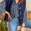 Pulls, Gilets | Vestes, Manteaux*Justine Boutique Marco gilet bouclettes marine