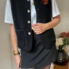Pulls, Gilets | Vestes, Manteaux*Justine Boutique Marco gilet bouclettes noir