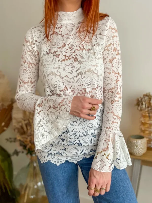 Tops, Blouses*Justine Boutique Margot blouse blanche dentelle