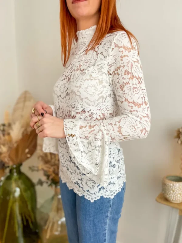 Tops, Blouses*Justine Boutique Margot blouse blanche dentelle