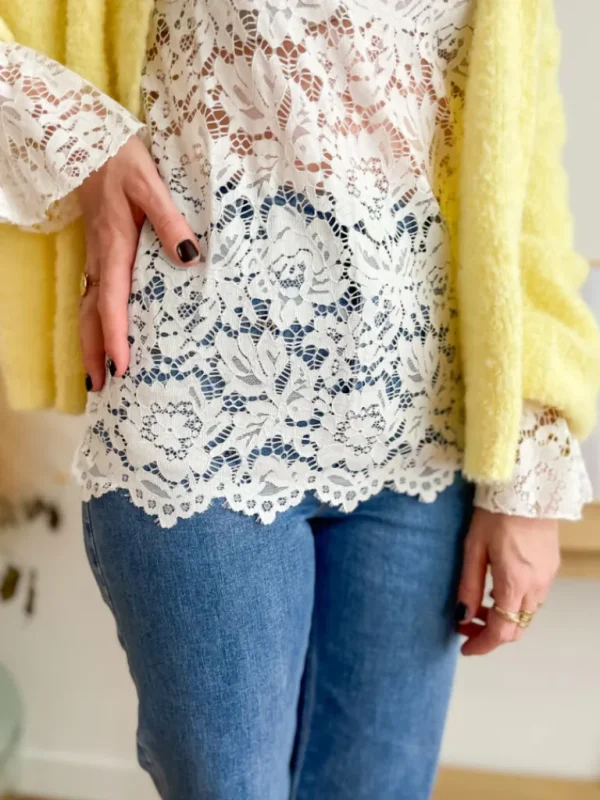 Tops, Blouses*Justine Boutique Margot blouse blanche dentelle