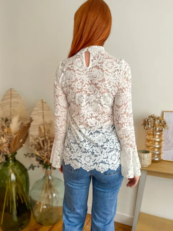 Tops, Blouses*Justine Boutique Margot blouse blanche dentelle