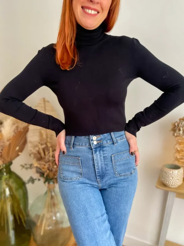 Pulls, Gilets*Justine Boutique Marin fin pull col roulé noir