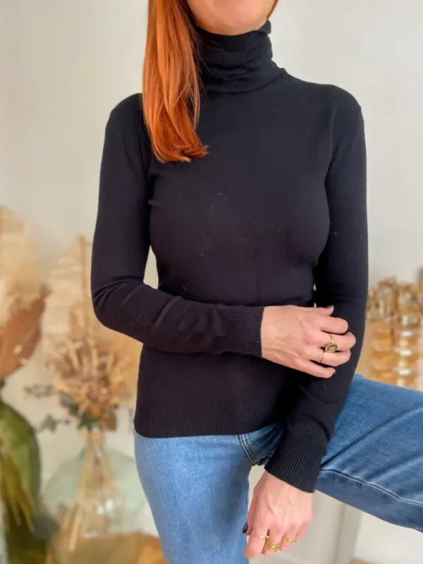 Pulls, Gilets*Justine Boutique Marin fin pull col roulé noir