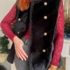 Vestes, Manteaux*Justine Boutique Marine fourrure sans manches noir