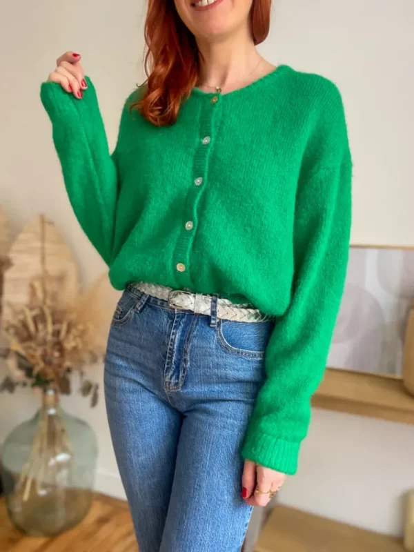 Pulls, Gilets*Justine Boutique Maxime gilet vert