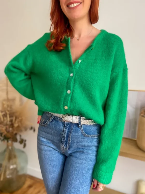 Pulls, Gilets*Justine Boutique Maxime gilet vert