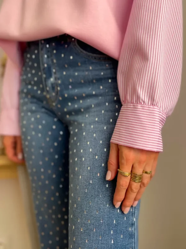 Pulls, Gilets*Justine Boutique Maya sweat bi-matière rose