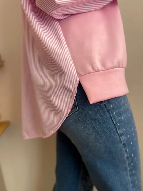Pulls, Gilets*Justine Boutique Maya sweat bi-matière rose