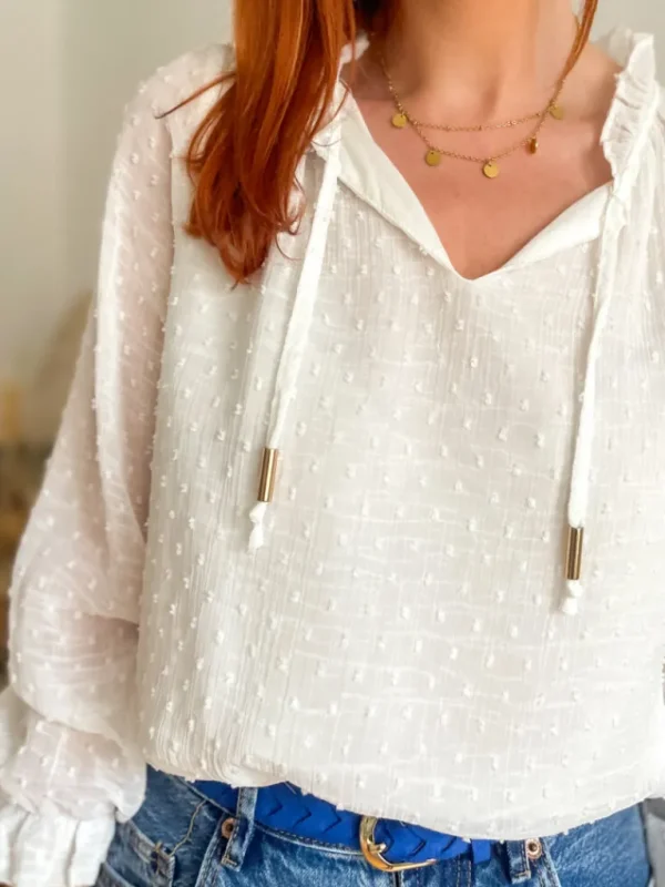 Tops, Blouses*Justine Boutique Mia blouse blanche