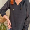 Tops, Blouses*Justine Boutique Mia blouse noire