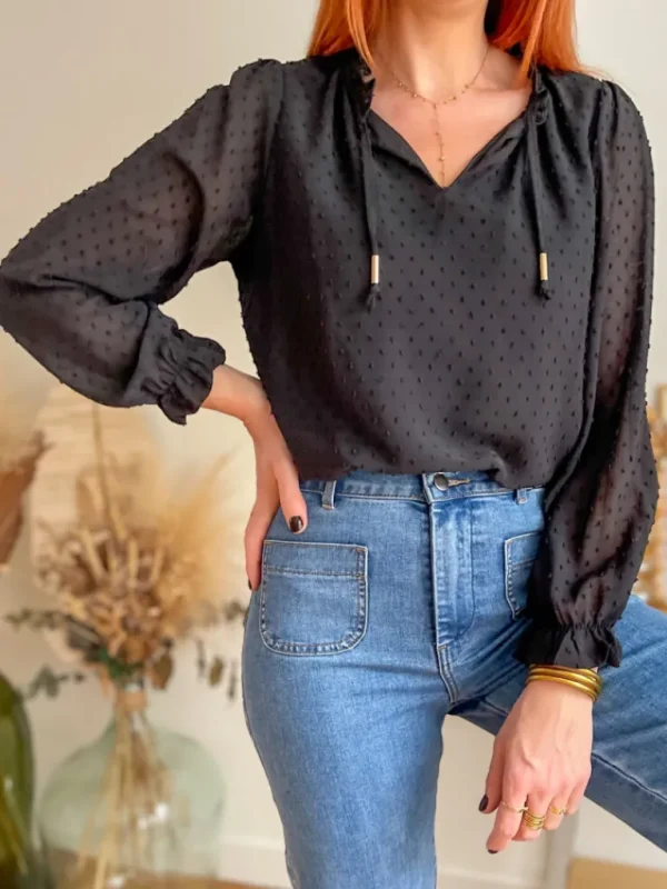 Tops, Blouses*Justine Boutique Mia blouse noire