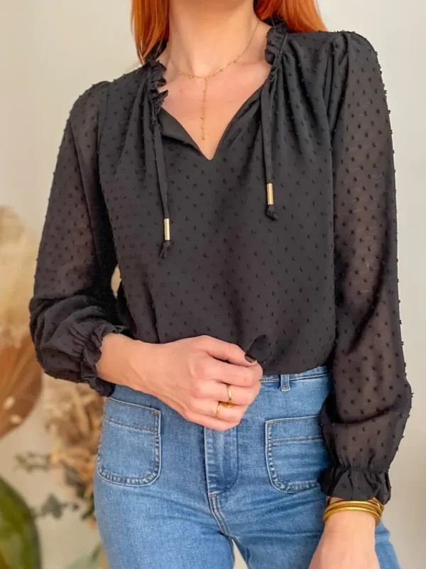 Tops, Blouses*Justine Boutique Mia blouse noire