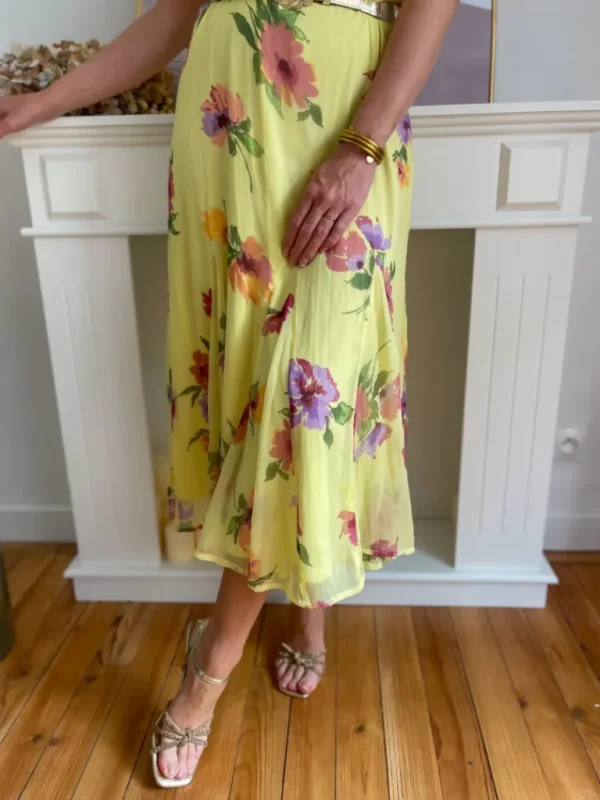 Robes, Jupes*Justine Boutique Mila robe longue fleurie jaune