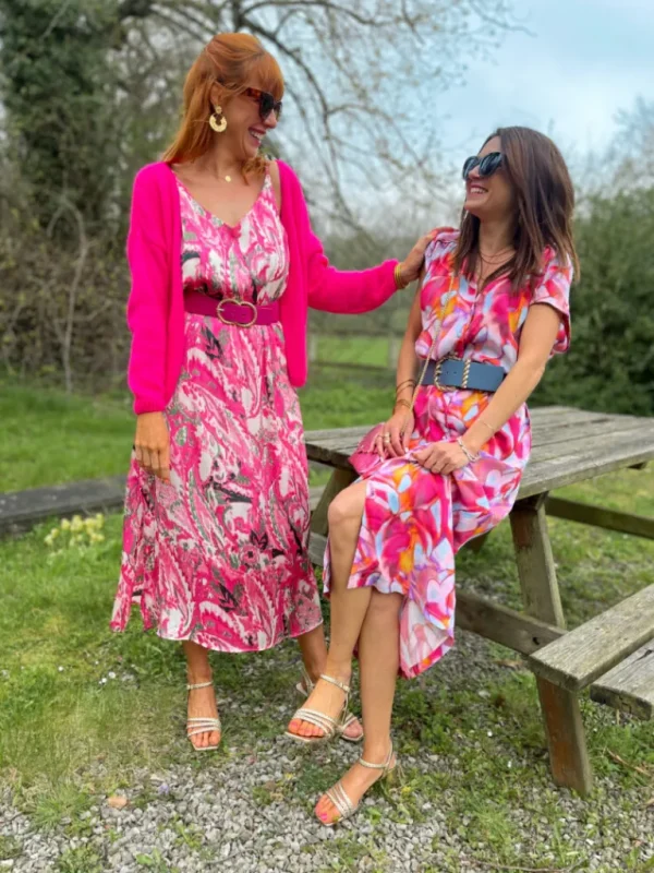 Robes, Jupes*Justine Boutique Mona robe imprimé fuchsia